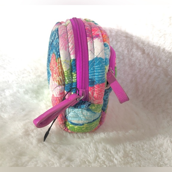 NWOT Vera Bradley Iconic Mini Cosmetic Bag in Superbloom Pink - Picture 5 of 9